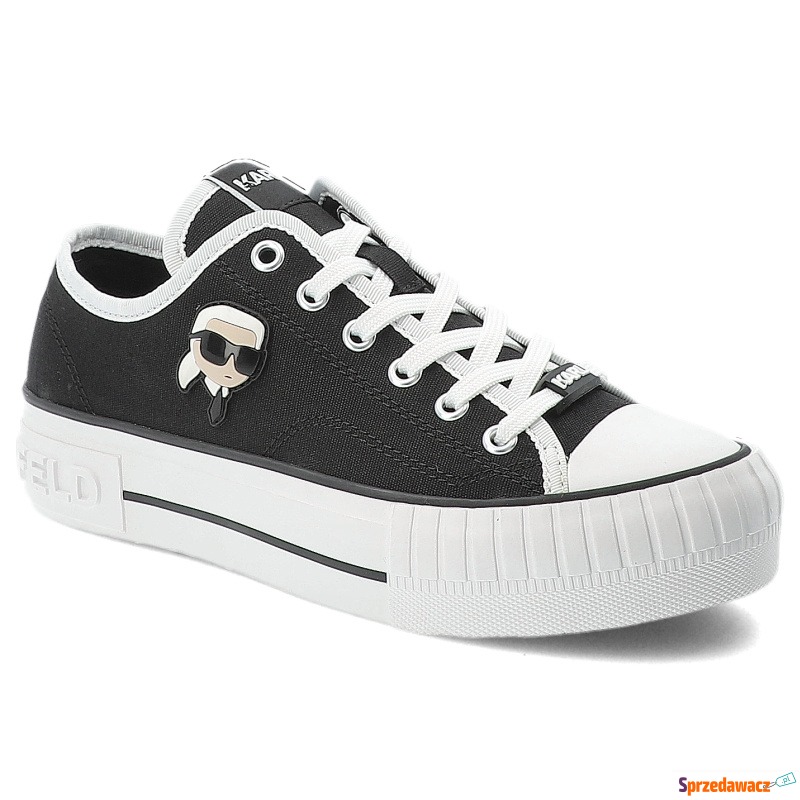 Czarne Trampki Karl Lagerfeld Buty Sportowe Premium - Buty sportowe miejskie... - Łódź