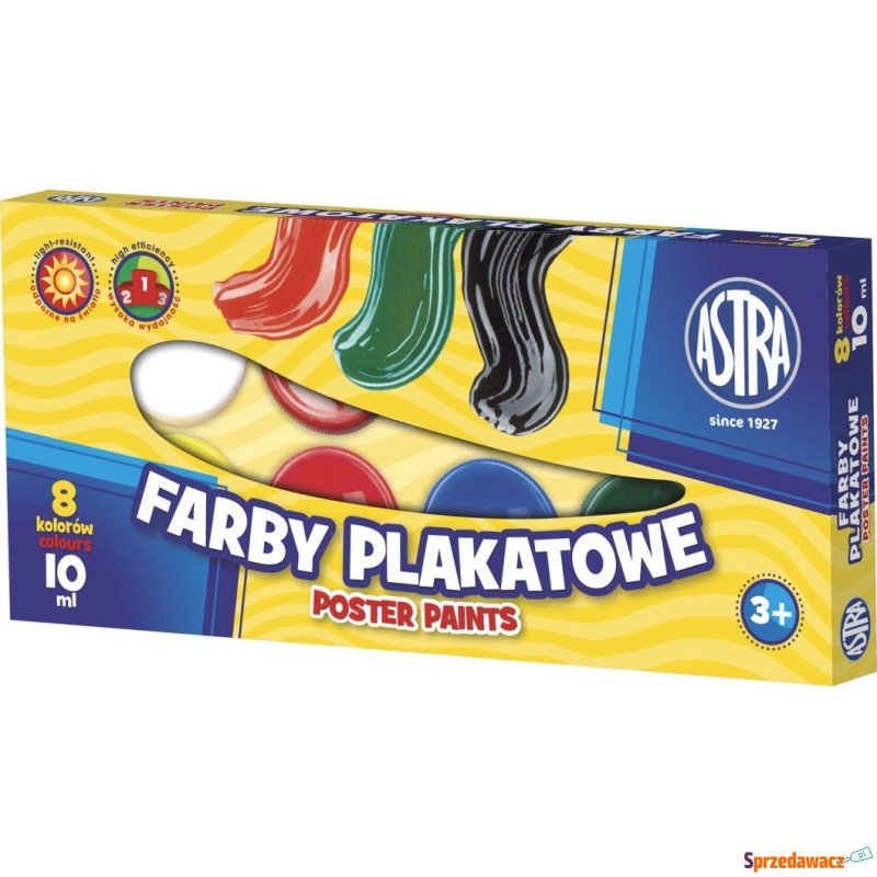 Farba plakatowa 8 kolorów 10ml Astra - Artykuły papiernicze... - Warszawa