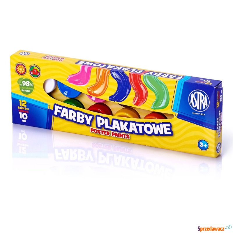 Farby plakatowe 12 kolorów 10ml Astra - Artykuły papiernicze... - Chełm