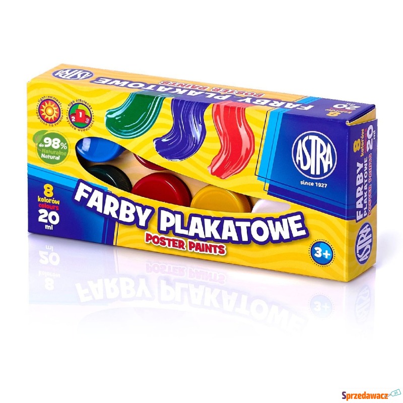 Farby plakatowe 8 kol 20ml Astra - Artykuły papiernicze... - Bielsko-Biała