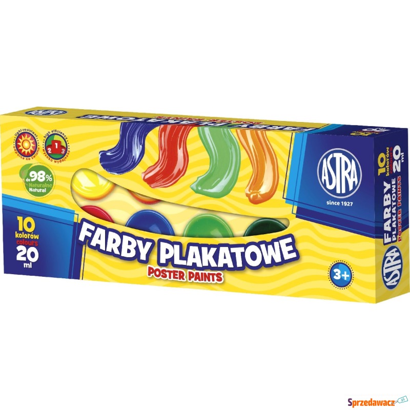 Farby plakatowe Astra 10kol 20ml - Artykuły papiernicze... - Płock