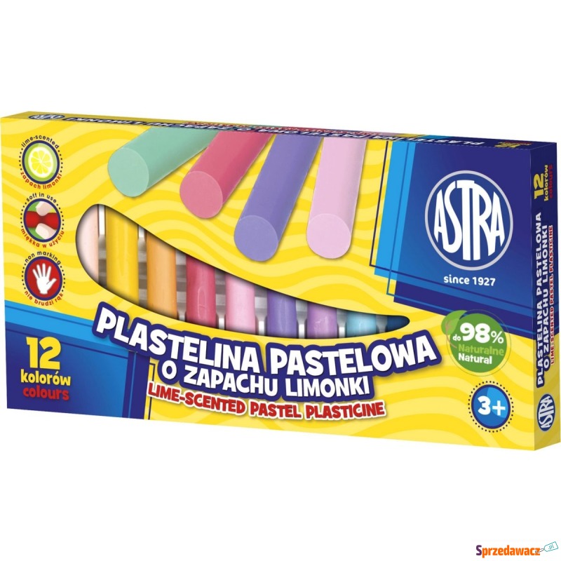 Plastelina Astra 12 kolorów pastelowy o zapachu... - Artykuły papiernicze... - Suwałki