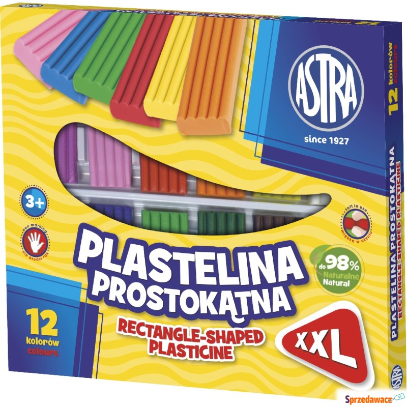 Plastelina Astra 12 kolorów prostokątna - Artykuły papiernicze... - Nysa