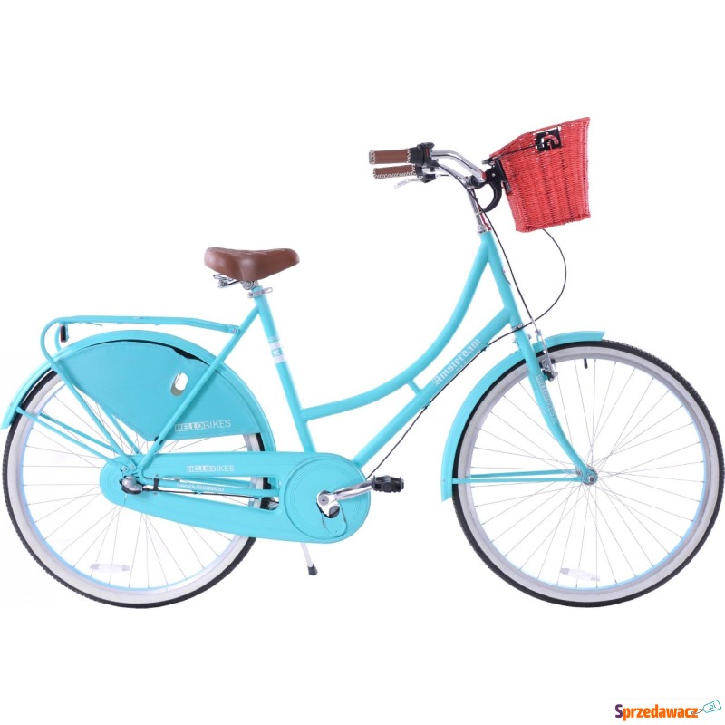 Hello Bikes Rower miejski 28 AMSTERDAM 3S turkusowy - Rowery miejskie - Wodzisław Śląski