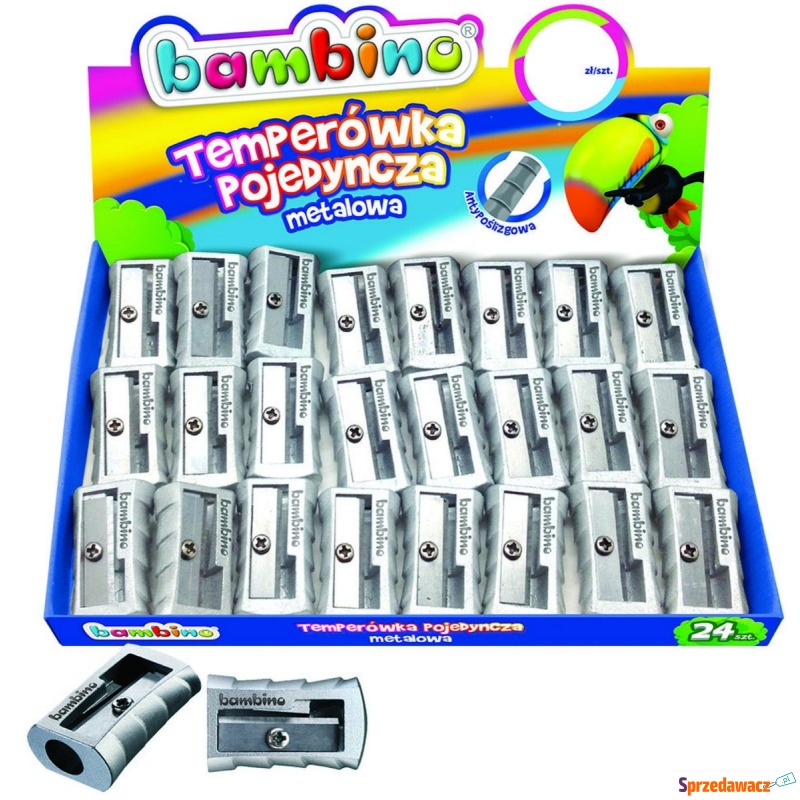 Temperówka pojedyncza metalowa Bambino - Artykuły papiernicze... - Lublin