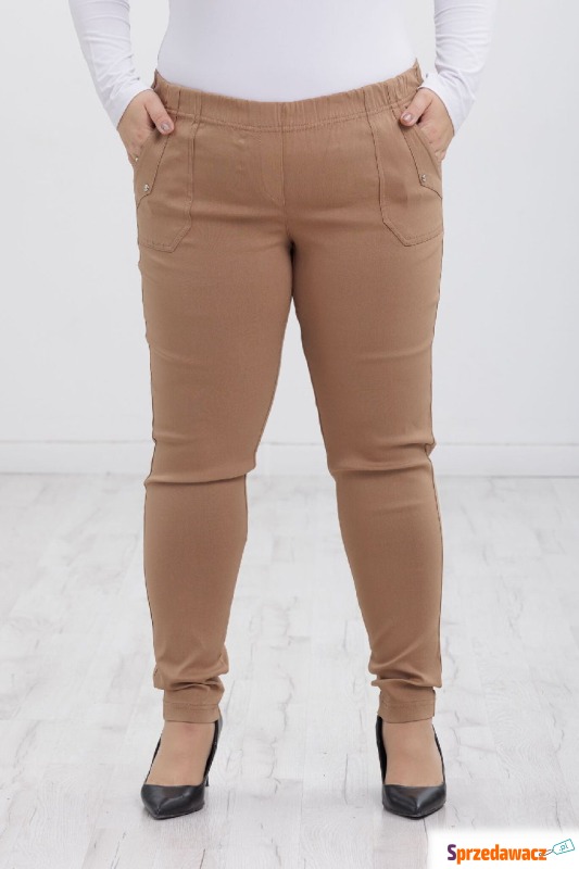 Klasyczne beżowe spodnie Bengaliny09 slim fit... - Spodnie damskie - Kędzierzyn-Koźle