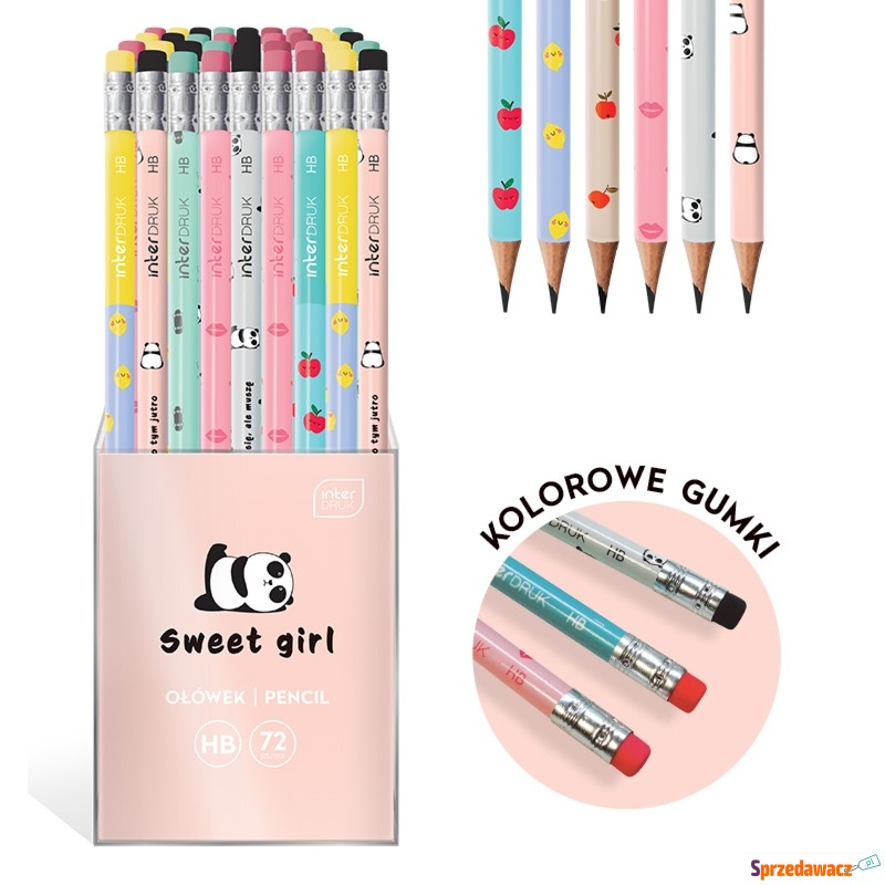 ołówek z gumką sweet girl interdruk