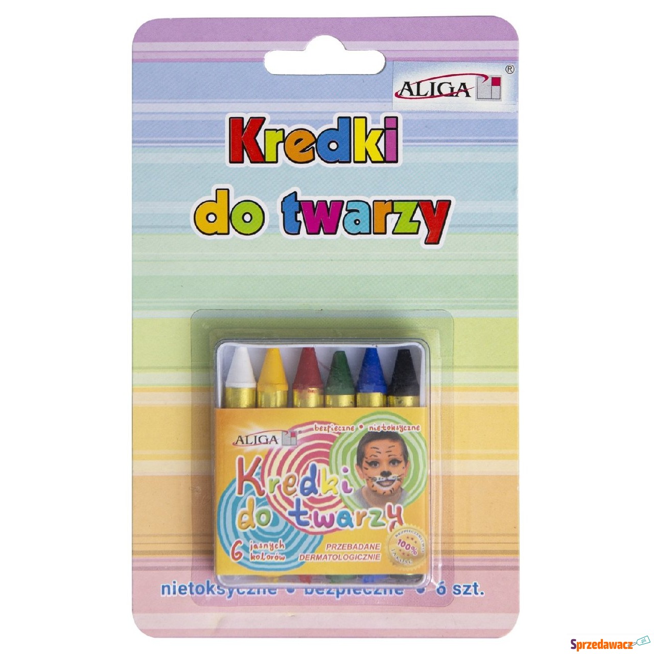 Kredki do malowania twarzy 6 kolorów