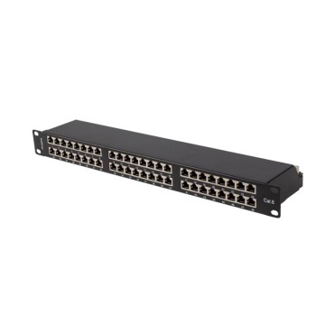 Patch panel Lanberg Patch Panel 48 port 1U 19'' kat.6 FTP ekranowany czarny