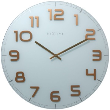 SELSEY Zegar ścienny Classy 50 cm biało-miedziany - Genesis