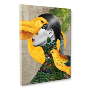 SELSEY Obraz Parrot Girl 100x70 cm wielokolorowy - Genesis
