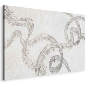 SELSEY Obraz Abstrakcja - wstęgi szarości 90x60 cm - Genesis