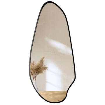 SELSEY Lustro ścienne Jaspis 140x64 cm w czarnej ramie - Genesis