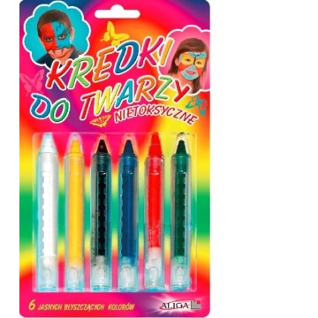 Kredki do twarzy wysuwane 6 kolorów