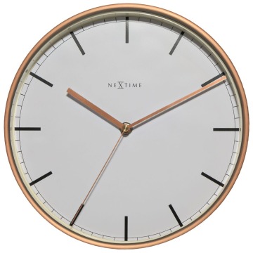 SELSEY Zegar ścienny Company 30 cm biało-miedziany - Genesis