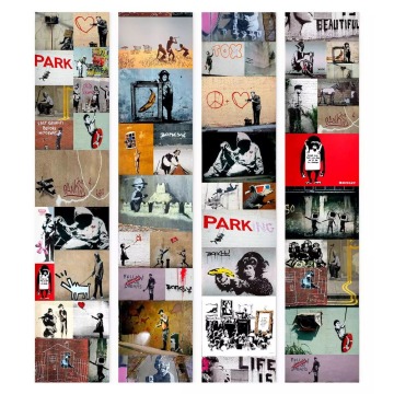 SELSEY Tapeta Kolaż graffiti Banksy 1000x50 cm - Genesis