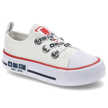 Trampki damskie Big Star, materiałowa cholewka wsuwana konstrukcja lekka podeszwa, biały, KK374048