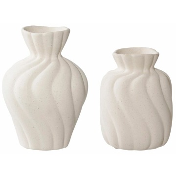 SELSEY Zestaw 2 wazonów Greteet ceramiczne białe - Genesis