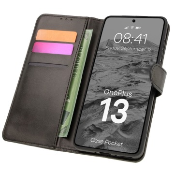 Etui z klapką Bizon Case Pocket do OnePlus 13, czarne