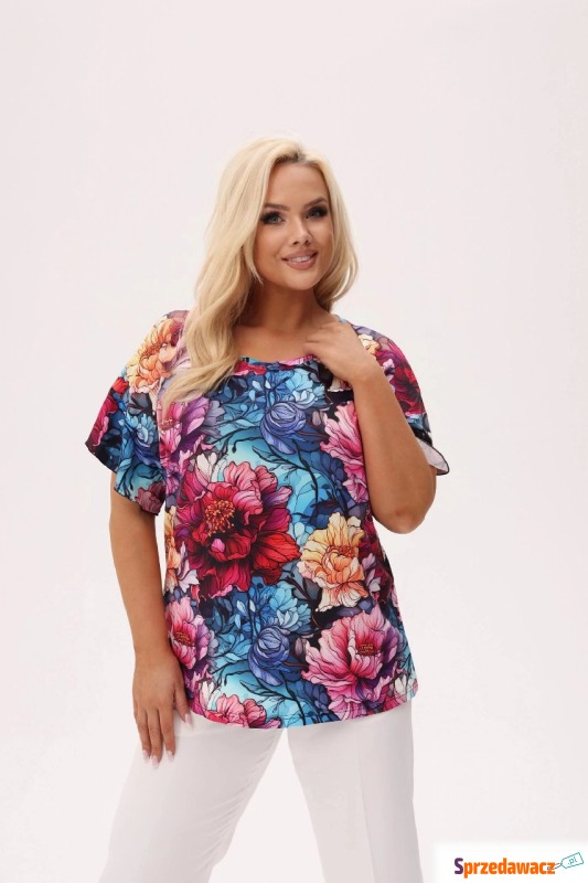 Bluzka Solea w print piwonii PLUS SIZE XXL OVERSIZE - Bluzki i koszule damskie - Tychy