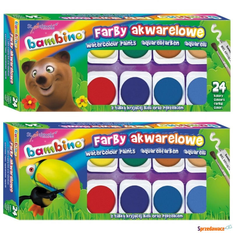 Farby akwarelowe wodne 24 kolorów Bambino - Artykuły papiernicze... - Kraków