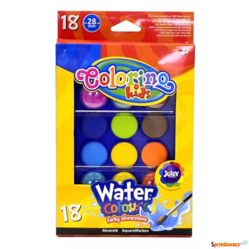 Farby akwarelowe Colorino 18 kolorów z dużymi... - Artykuły papiernicze... - Lubin