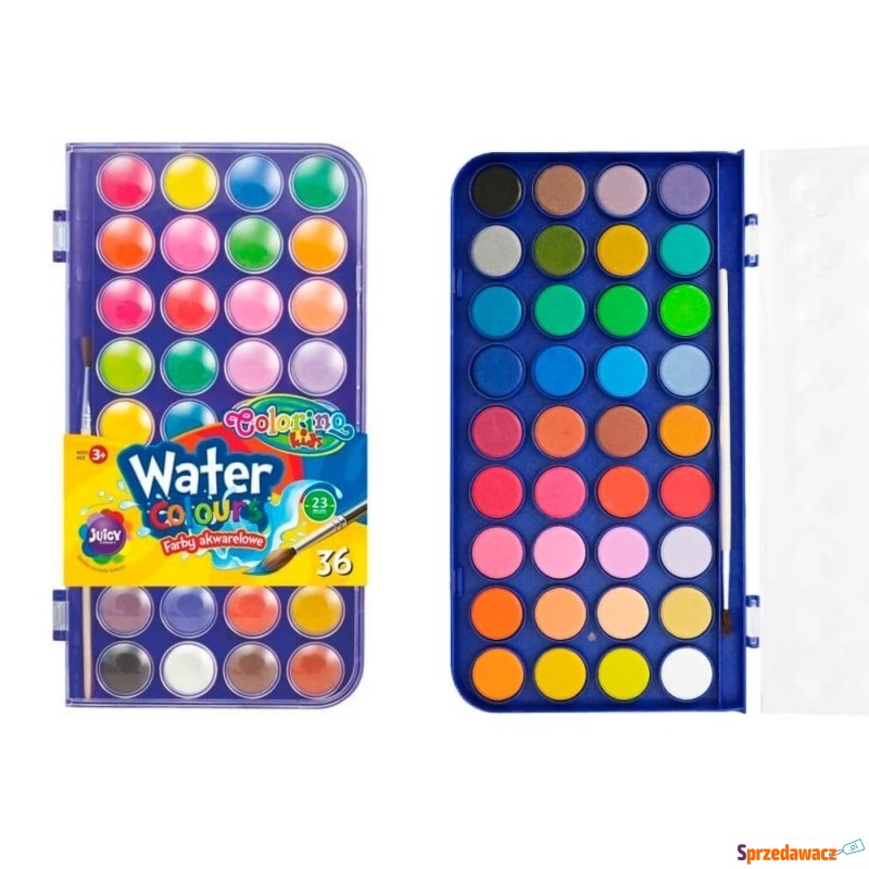 Farby akwarelowe Colorino 36 kolorów w plasti... - Artykuły papiernicze... - Grodzisk Wielkopolski