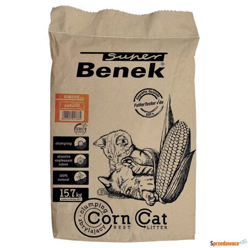 Super Benek Corn Cat Natural żwirek dla kota -... - Żwirki do kuwety - Poznań