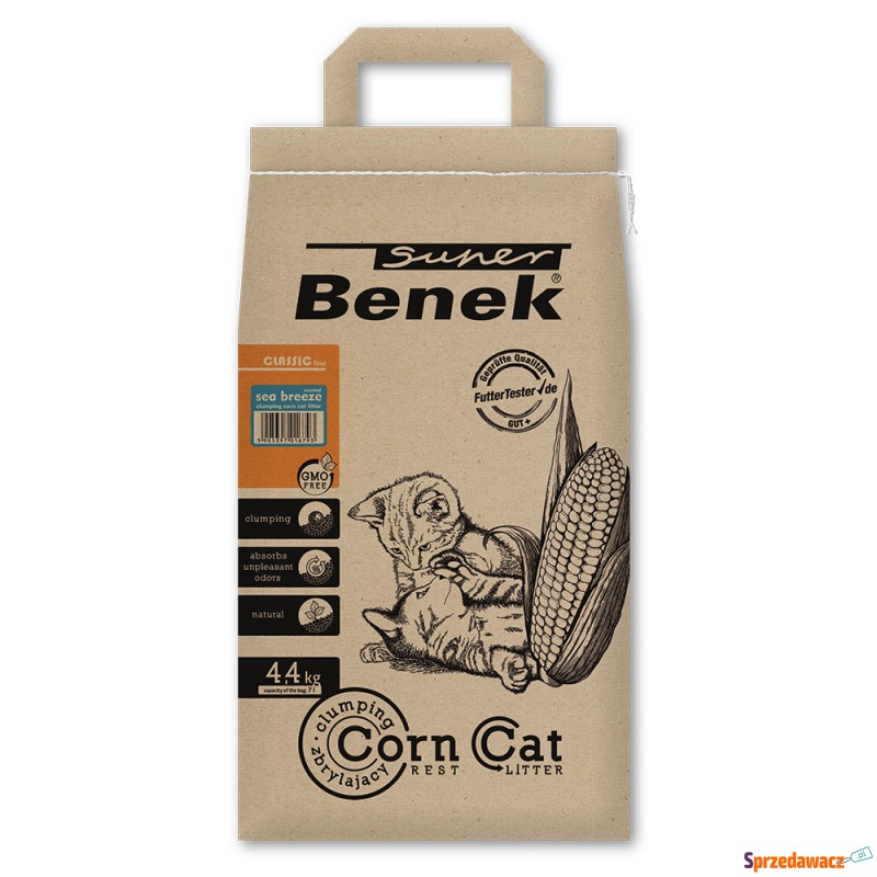 Super Benek Corn Cat, bryza morska, żwirek dla... - Żwirki do kuwety - Toruń