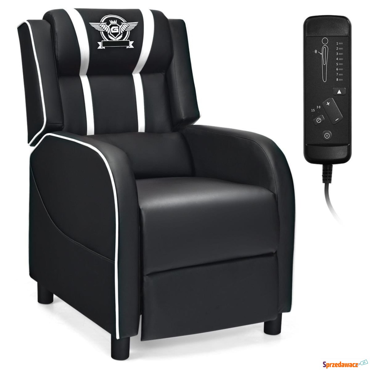 Fotel gamingowy recliner z pod...