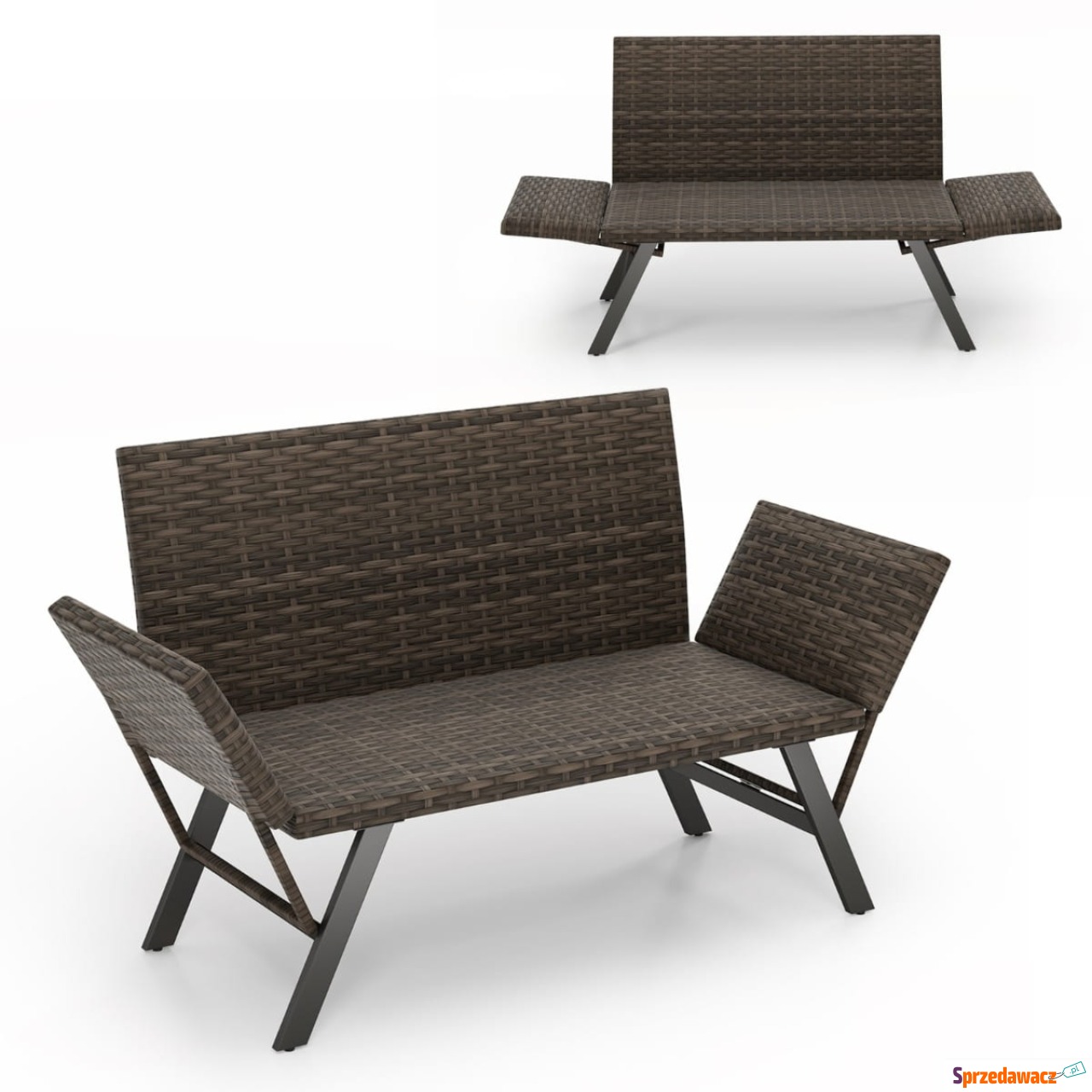 Rattanowa sofa ogrodowa z regu...