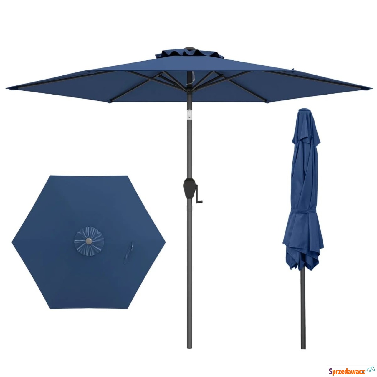 Parasol ogrodowy z korbką i re...