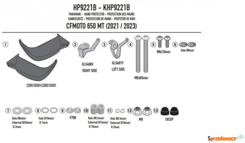 GIVI DODATKOWE HANDBARY CFMOTO...