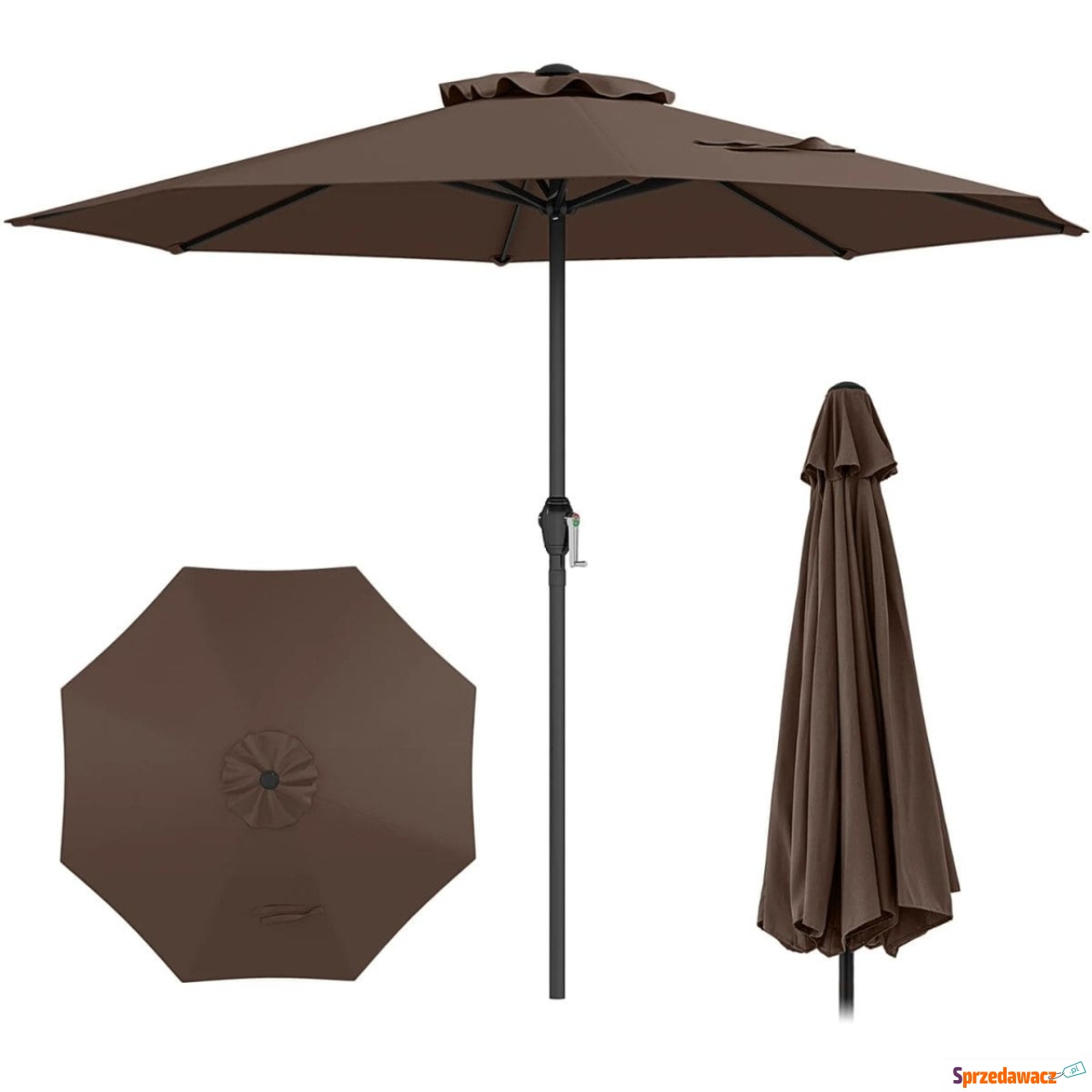Parasol tarasowy 260 cm brązowy