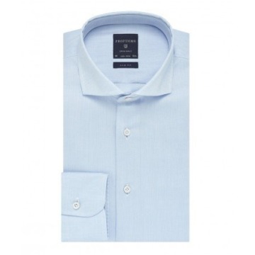 Elegancka błekitna koszula męska taliowana, SLIM FIT, włoski kołnierzyk 39