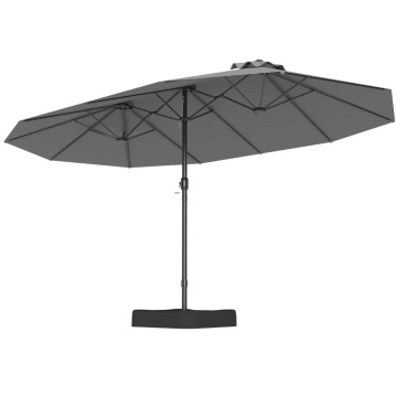 Podwójny parasol ogrodowy ze stojakiem i korbką