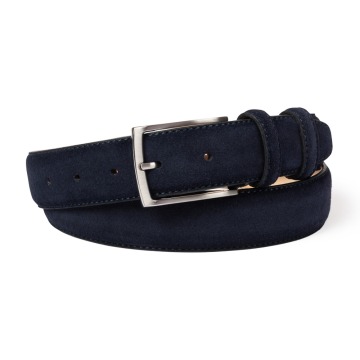 Elegancki granatowy pasek z nubuku Van Thorn 95