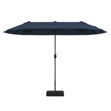 Podwójny parasol ogrodowy z korbką i podstawą