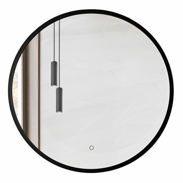 SELSEY Lustro ścienne Olimmi średnica 60 cm czarne z oświetleniem - Genesis