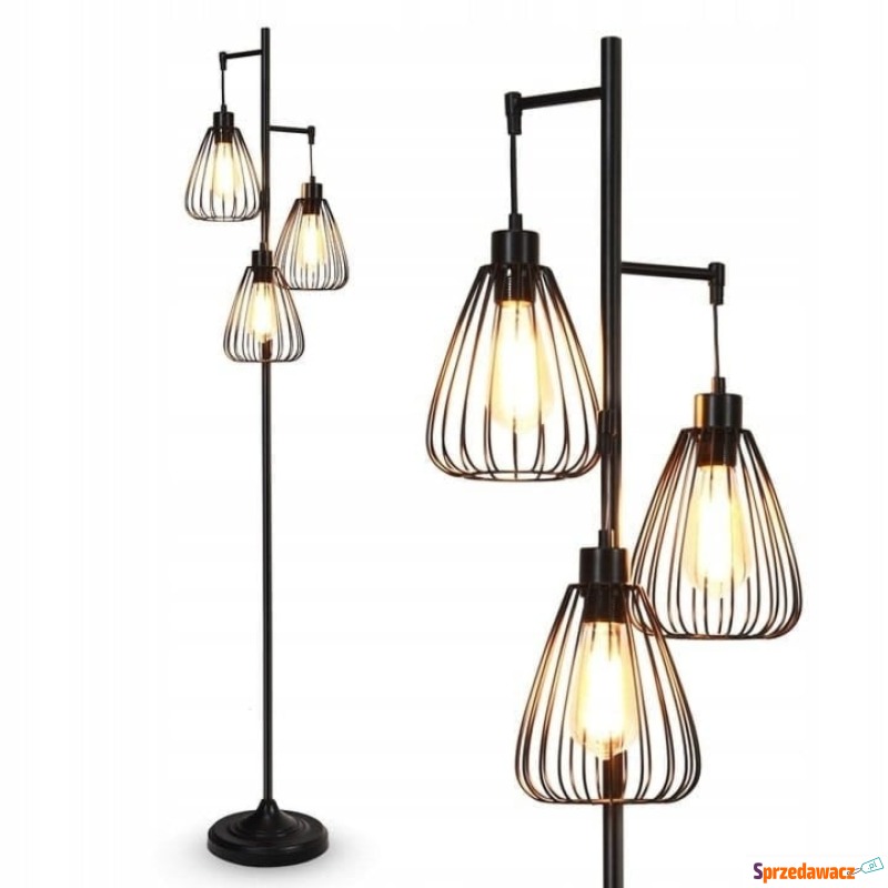 Lampa podłogowa stojąca metalowa industrialna - Lampy stojące - Płock