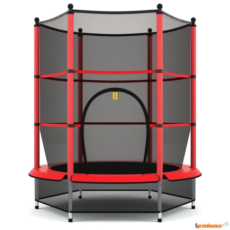 Trampolina dla dzieci z siatką i klapą 140cm - Trampoliny ogrodowe - Lublin