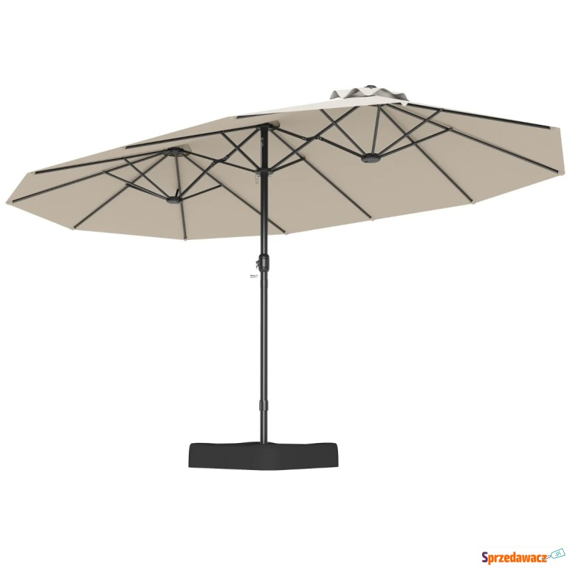 Podwójny parasol ogrodowy ze stojakiem i korbką - Parasole, markizy, żagle - Chorzów