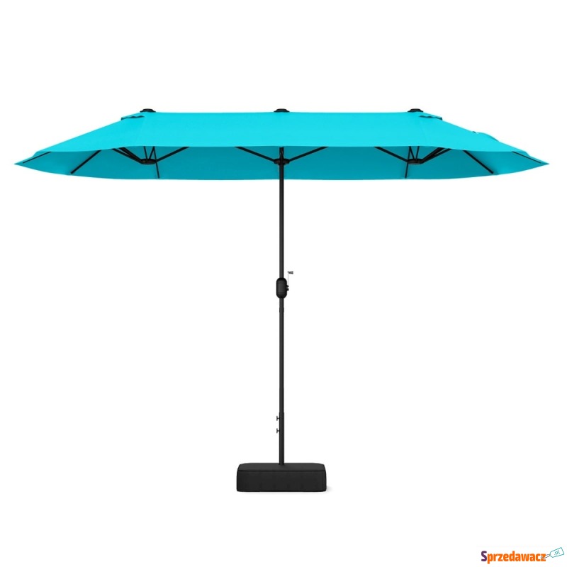 Podwójny parasol ogrodowy z korbką i podstawą - Parasole, markizy, żagle - Mikołów
