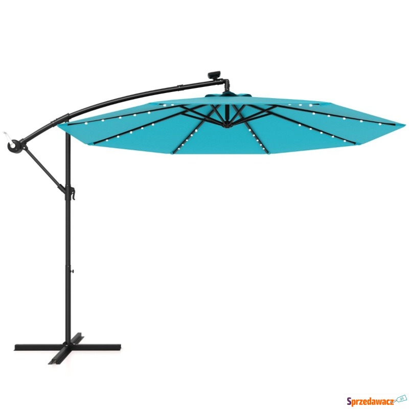Parasol ogrodowy z oświetleniem LED turkusowy - Parasole, markizy, żagle - Zamość