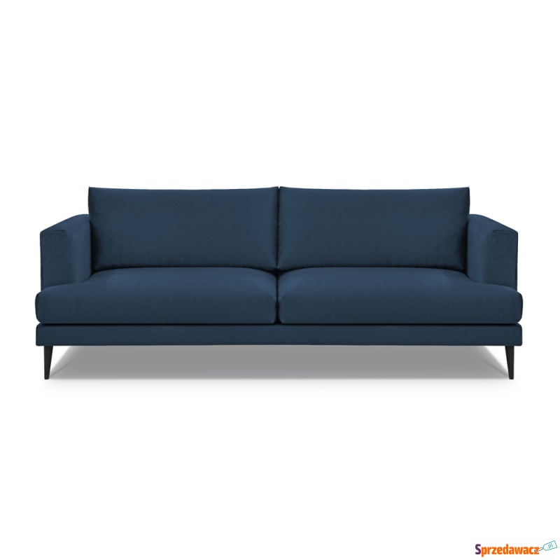 SELSEY Sofa trzyosobowa Dragato granatowa welur... - Sofy, fotele, komplety... - Gdańsk