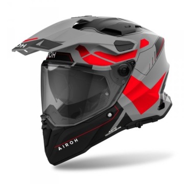 AIROH KASK DUALE COMMANDER 2 REVEAL RED FLUO MATT