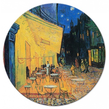 SELSEY Obraz okrągły Taras kawiarni w nocy Vincent van Gogh średnica 40 cm - Genesis