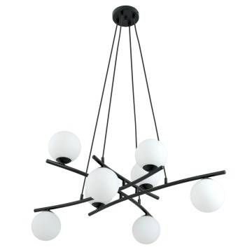 SELSEY Lampa wisząca Vrestello czarno-biała x8 - Genesis