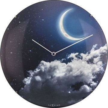 SELSEY Zegar ścienny New Moon Dome średnica 35 cm niebieski fluorescencyjny - Genesis