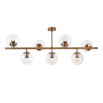 SELSEY Lampa sufitowa Horrelf x7 złota/ transparentne klosze - Genesis